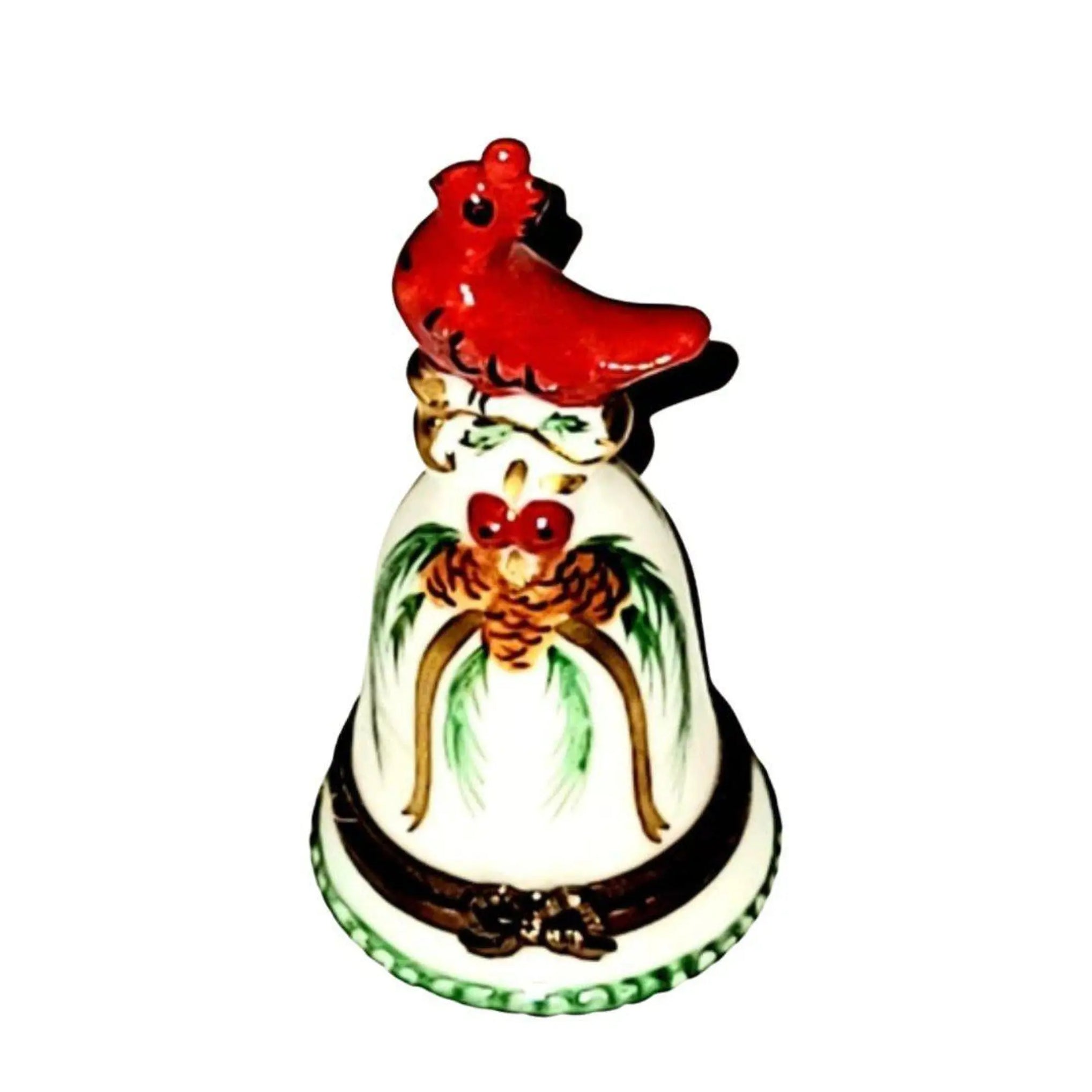 Winter Cardinal Ornament: Handcrafted Limoges Porcelain