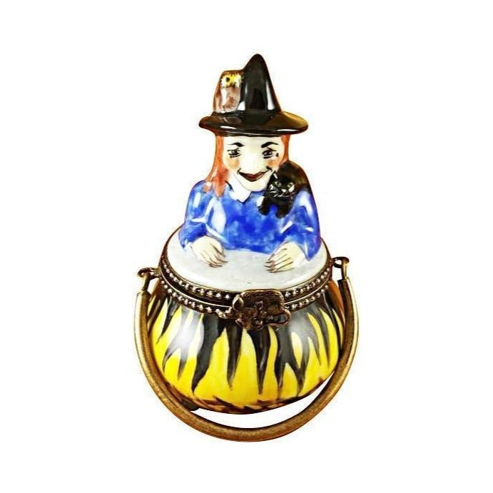 Authentic Rochard Witch in a Pot Limoges box, hand-painted in France, from Limoges Boutique