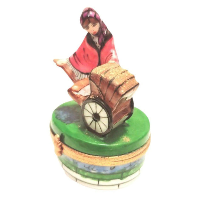 Woman and Baby Limoges Box Porcelain Limoges baby figurine women French Trinket Box