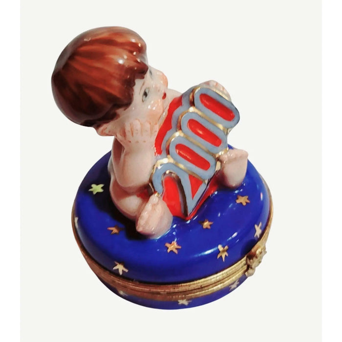 Year 2000 Baby Keepsake Porcelain Limoges baby maternity limoges boxes French Trinket Box