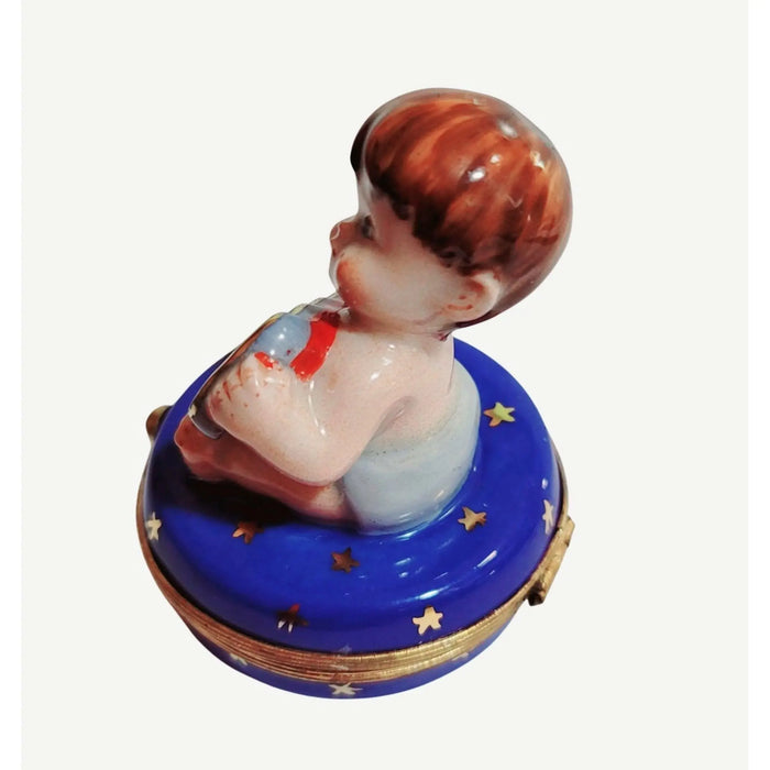 Year 2000 Baby Keepsake Porcelain Limoges baby maternity limoges boxes French Trinket Box