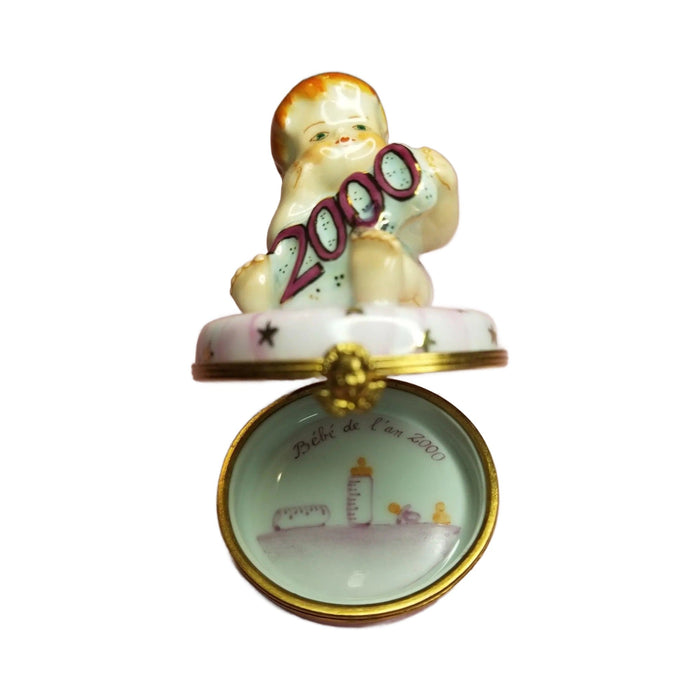 Year 2000 Baby Girl No. 1 of 750 Limoges box painted by hand in Limoges, France, a gift to treasure
