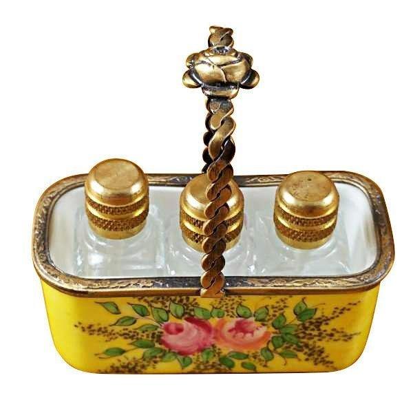 Yellow Basket Limoges Box for Elegant Collectors Porcelain Limoges perfume French Trinket Box