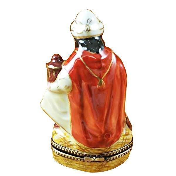 Yellow King Wiseman for Collectors Porcelain Limoges nativity French Trinket Box