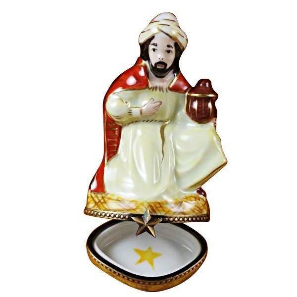 Yellow King Wiseman for Collectors Porcelain Limoges nativity French Trinket Box