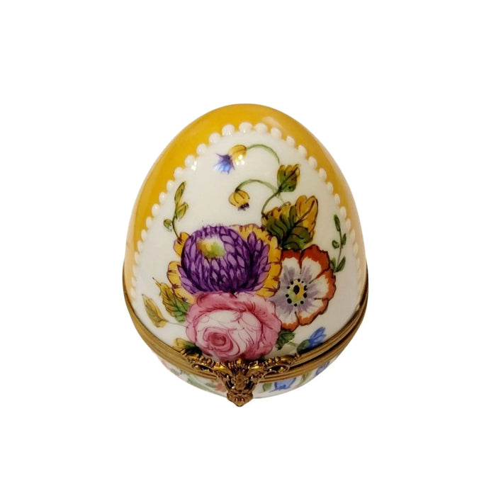 Yellow Rose Treasure for Collectors Porcelain Limoges Egg Limoges Boxes traditional French Trinket Box