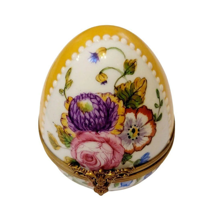 Yellow Rose Treasure for Collectors Porcelain Limoges Egg Limoges Boxes traditional French Trinket Box