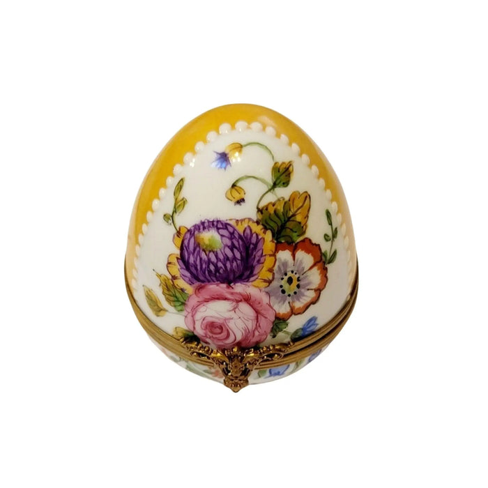 Yellow Rose Treasure for Collectors Porcelain Limoges Egg Limoges Boxes traditional French Trinket Box