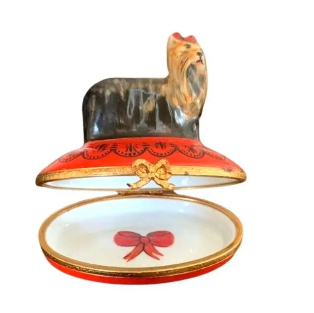 Yorkshire Terrier Box for Dog Lovers Porcelain Limoges dog dogs French Trinket Box
