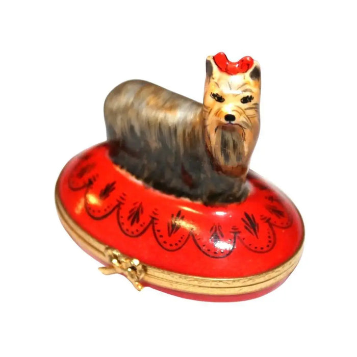 Yorkshire Terrier Box for Dog Lovers Porcelain Limoges dog dogs French Trinket Box