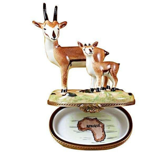 African Antelope with Baby Limoges Box - Limoges Box Boutique