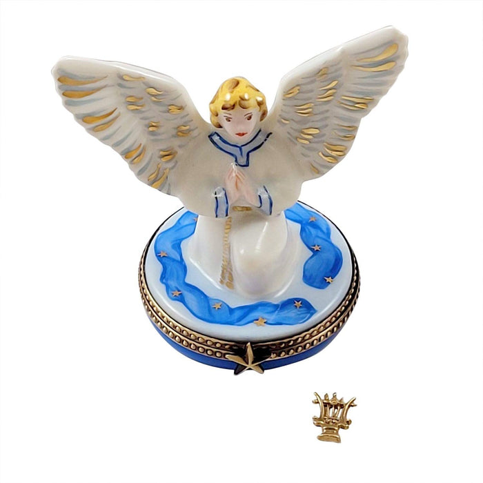 Angel Gabriel with Brass Instrument Limoges Box - Limoges Box Boutique