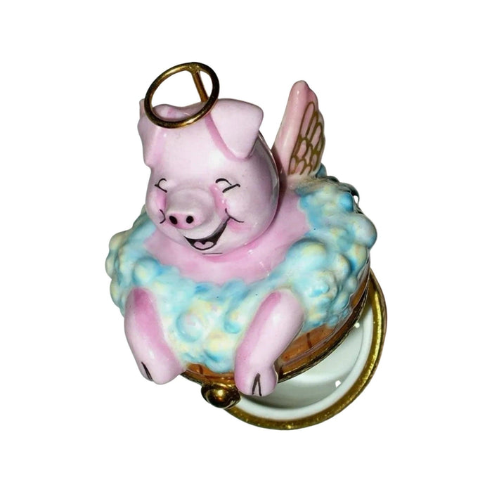 Angelic Pig In Washing Limoges Box Figurine - Limoges Box Boutique