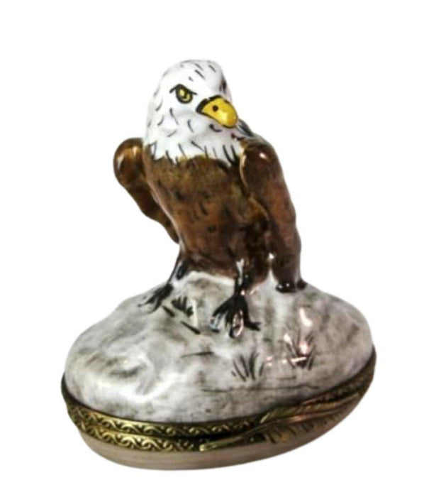 Bald Eagle Porcelain Limoges Trinket Box - Limoges Box Boutique