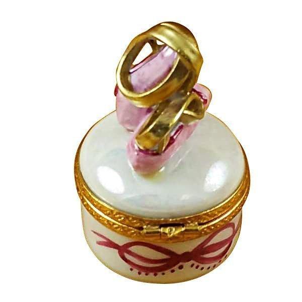 Ballet Shoes on Round Limoges Box - Limoges Box Boutique
