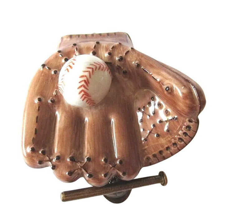Baseball Glove w Ball Limoges Box Figurine - Limoges Box Boutique