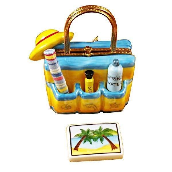 Beach Tote with Hat and Accessories Limoges Box - Limoges Box Boutique