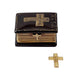 Black Bible with Removable Brass Cross Limoges Box - Limoges Box Boutique