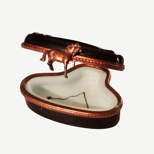 Beige Cowboy Hat with Horse Clasp Limoges Box