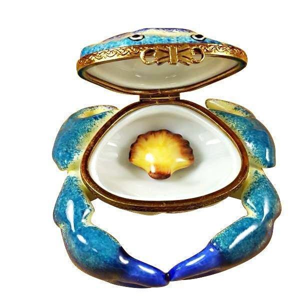 Blue Crab with Shell Limoges Box - Limoges Box Boutique