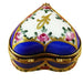 Blue Heart with Flowers Limoges Trinket Box - Limoges Box Boutique