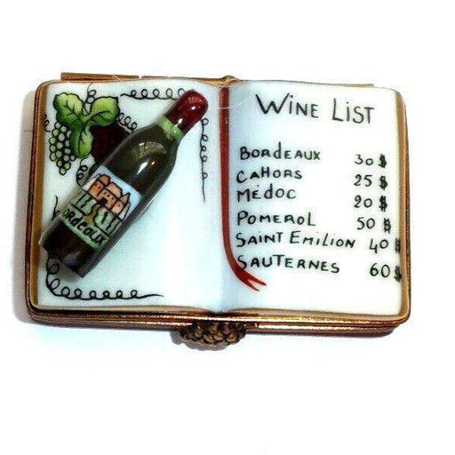 Book on Wine List Limoges Box Figurine - Limoges Box Boutique
