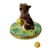 Boxer on Grass with Removable Ball Limoges Box - Limoges Box Boutique