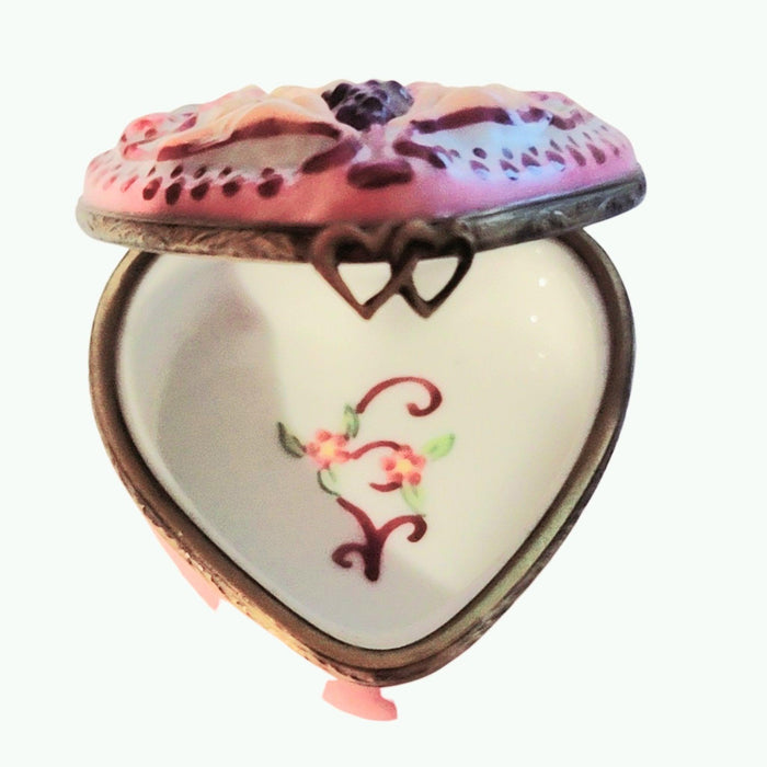 Breast Cancer Pin Heart Limoges Trinket Box - Limoges Box Boutique