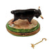 Bull Cow w Branding rod Limoges Box - Limoges Box Boutique