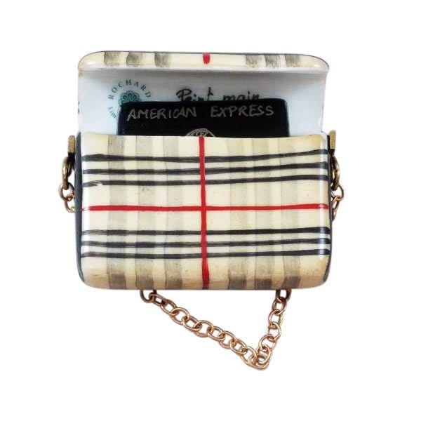 Designer Shopping Bag with Credit Card Limoges Porcelain Box