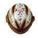 Burgundy Striped Limoges Porcelain Egg Trinket Box - Limoges Box Boutique