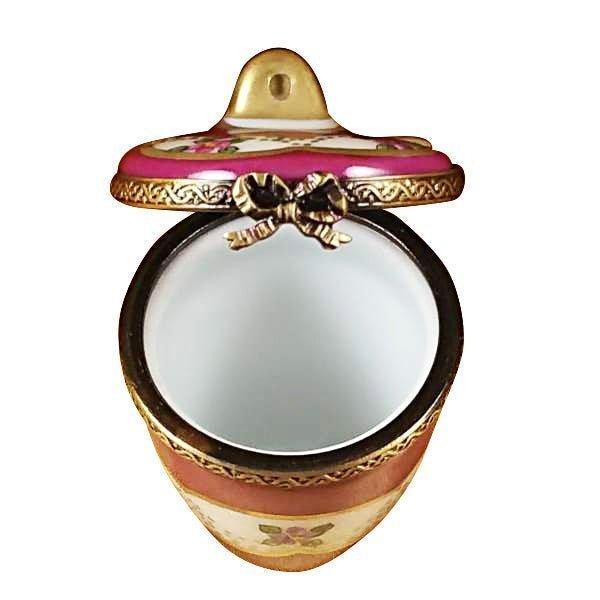 Burgundy Urn with Gold Handle Porcelain Limoges Trinket Box - Limoges Box Boutique