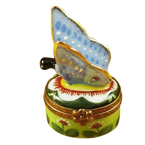 Butterfly Blue-Gold Limoges Box - Limoges Box Boutique