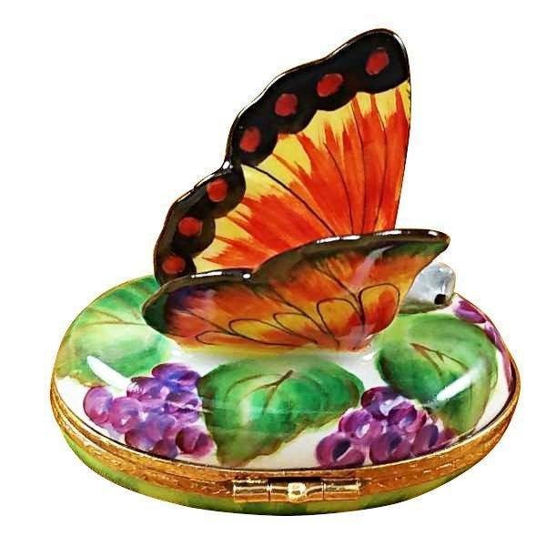 Butterfly on Grapes Limoges Box - Limoges Box Boutique
