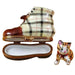 Cat in Burberry Boot Limoges Box - Limoges Box Boutique