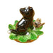 Cat on Leaf with Ladybug and Butterfly Limoges Box - Limoges Box Boutique