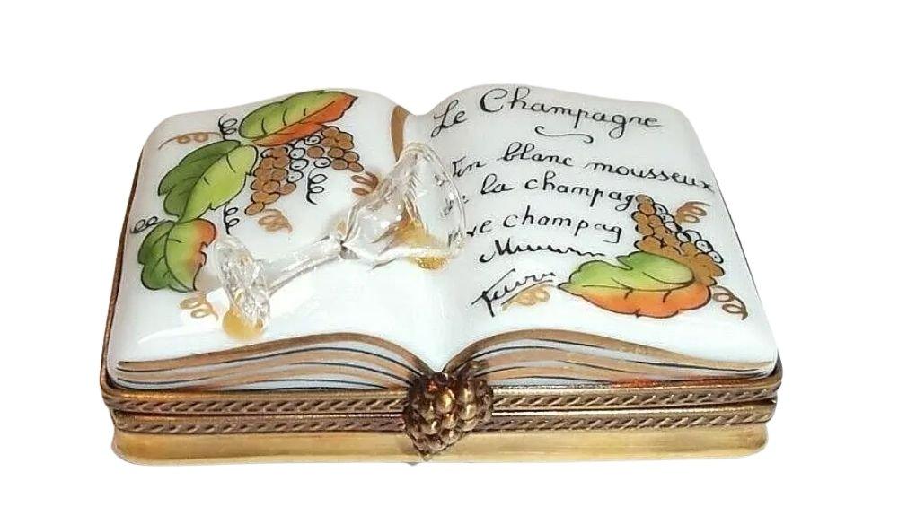 Champagne Book Wine Limoges Box Figurine - Limoges Box Boutique