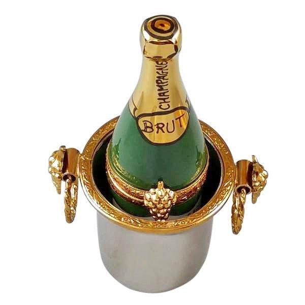 Champagne Bottle in Silver Bucket Limoges Box - Limoges Box Boutique