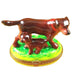 Chocolate Labrador with Puppy Limoges Box - Limoges Box Boutique