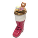 Christmas Boot Stocking w Teddy Bear presents Limoges Box Figurine - Limoges Box Boutique