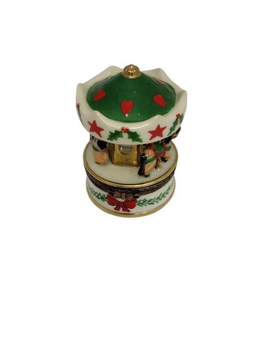 Christmas Merry Go Round Carousel Limoges Box Figurine - Limoges Box Boutique