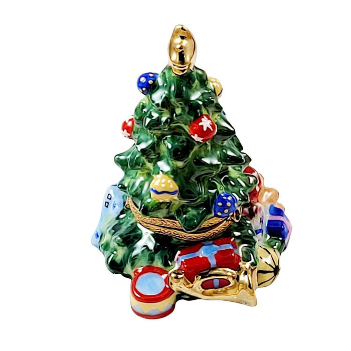 Christmas Tree with Teddy Presents Limoges Box - Limoges Box Boutique