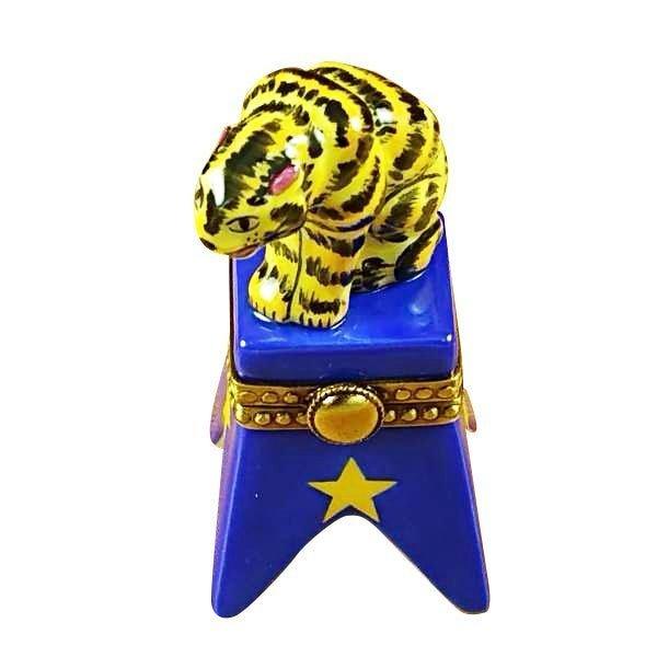 Circus Tiger on Blue Base Limoges Box - Limoges Box Boutique