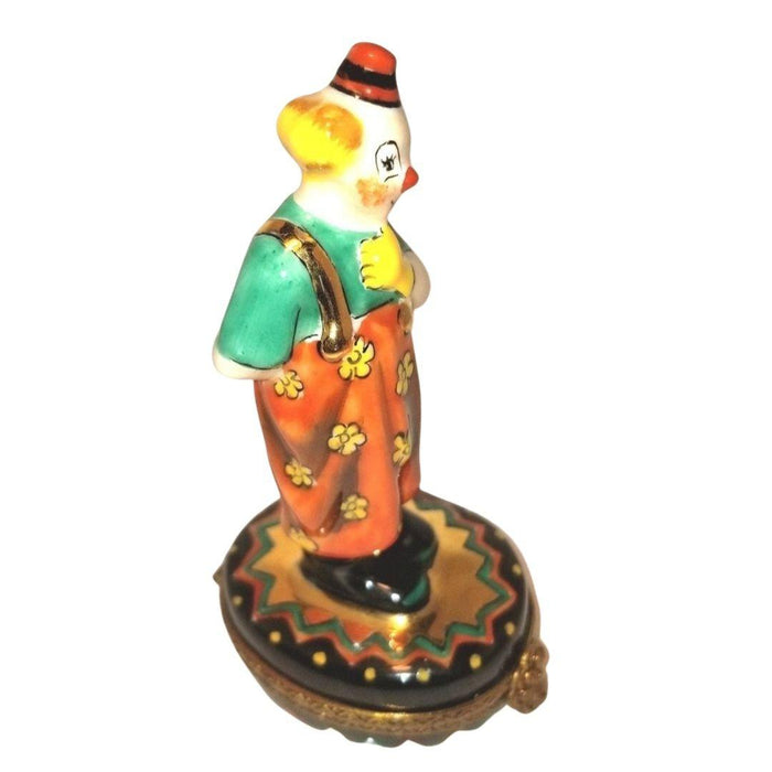 Clown w Bouquet of Flowers No. 1 of 500 Limoges Box Figurine - Limoges Box Boutique