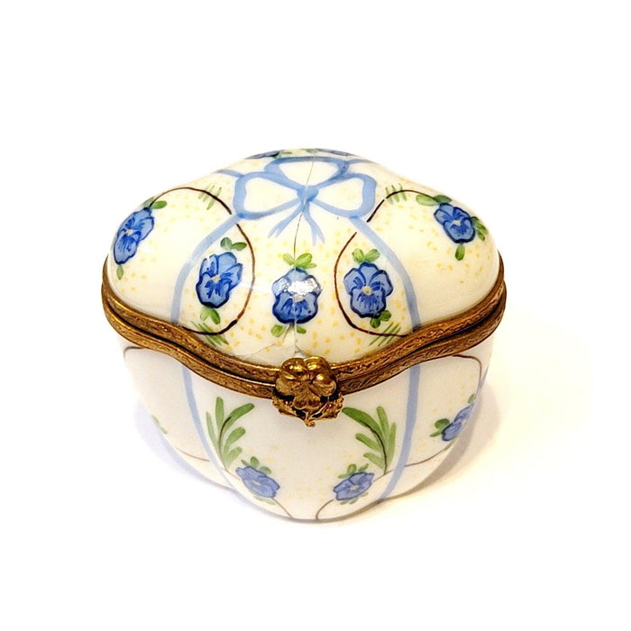 Delta Delta Delta White Blue Traditional Porcelain Limoges Trinket Box - Limoges Box Boutique