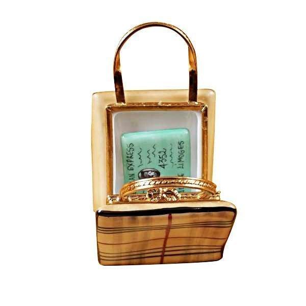 Designer Shopping Bag with Credit Card Limoges Box - Limoges Box Boutique