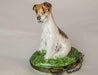 Dog on Lawn Porcelain Limoges Trinket Box - Limoges Box Boutique