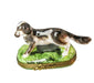 Dog Standing on Grass Porcelain Limoges Trinket Box - Limoges Box Boutique