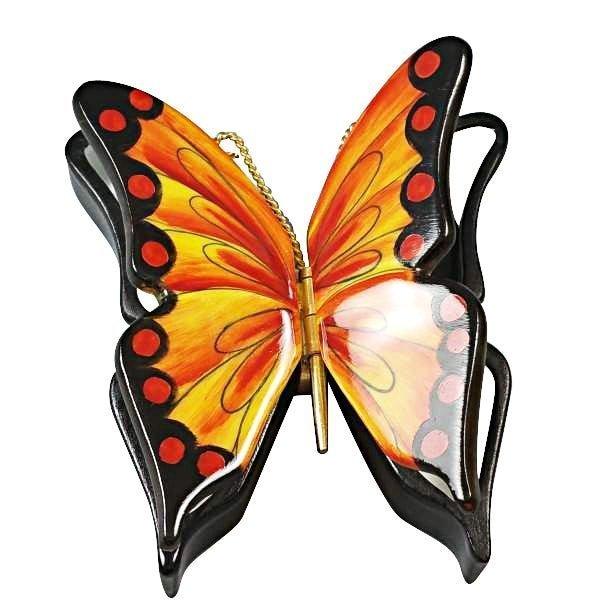 Double Hinged Monarch Butterfly Limoges Box - Limoges Box Boutique