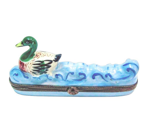 Duck on Wave Porcelain Limoges Trinket Box - Limoges Box Boutique